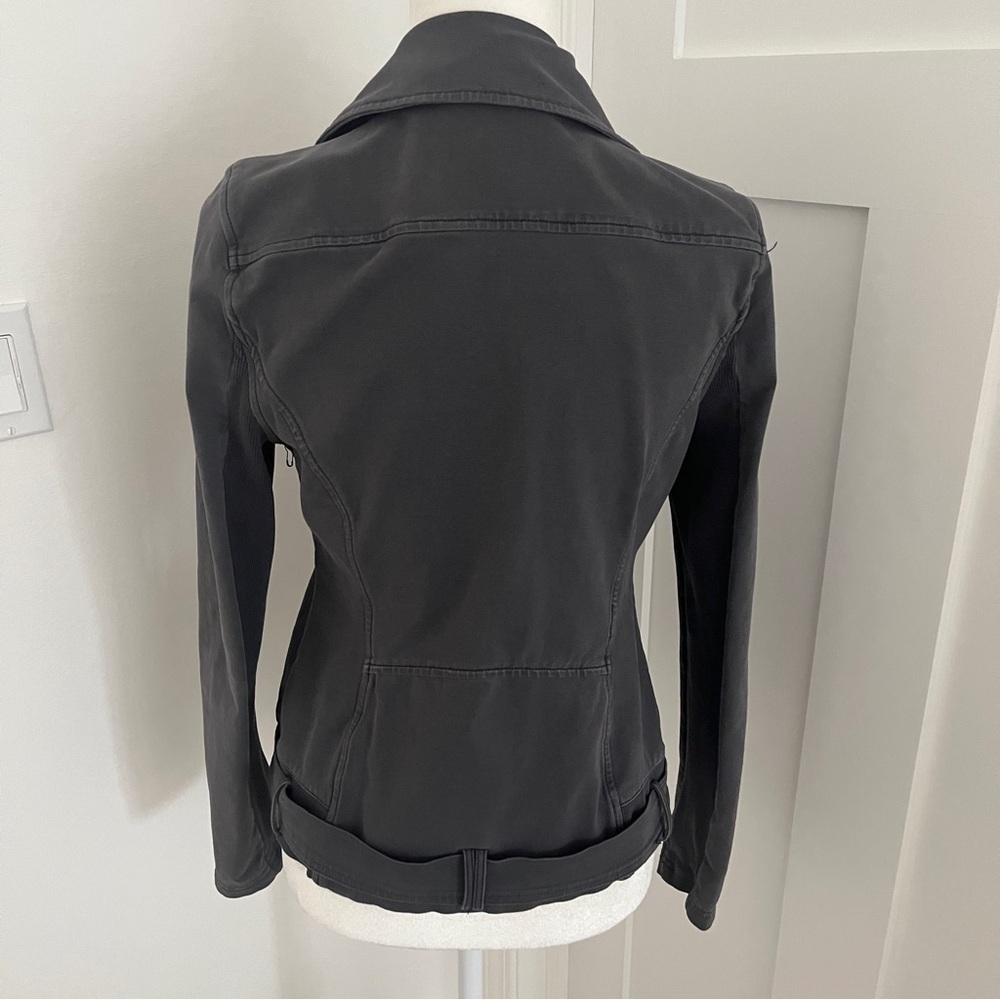 NWOT Anthropologie Marrakech Moto Jacket SzXS Gray Cotton Stretch Crop Denim*J19 - Picture 6 of 9